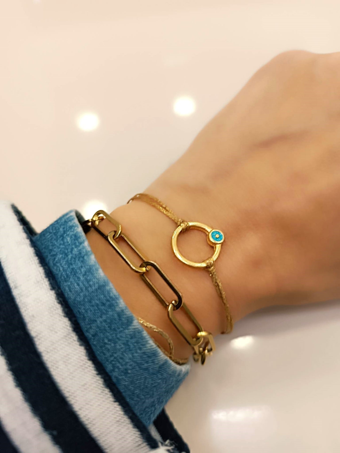 Bracelet - evil eye on circle