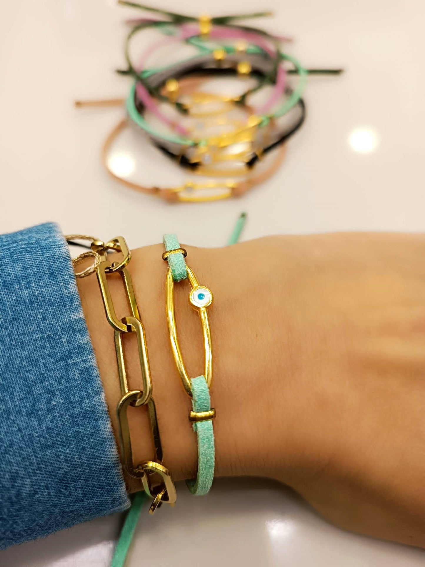 Bracelet - evil eye on oval