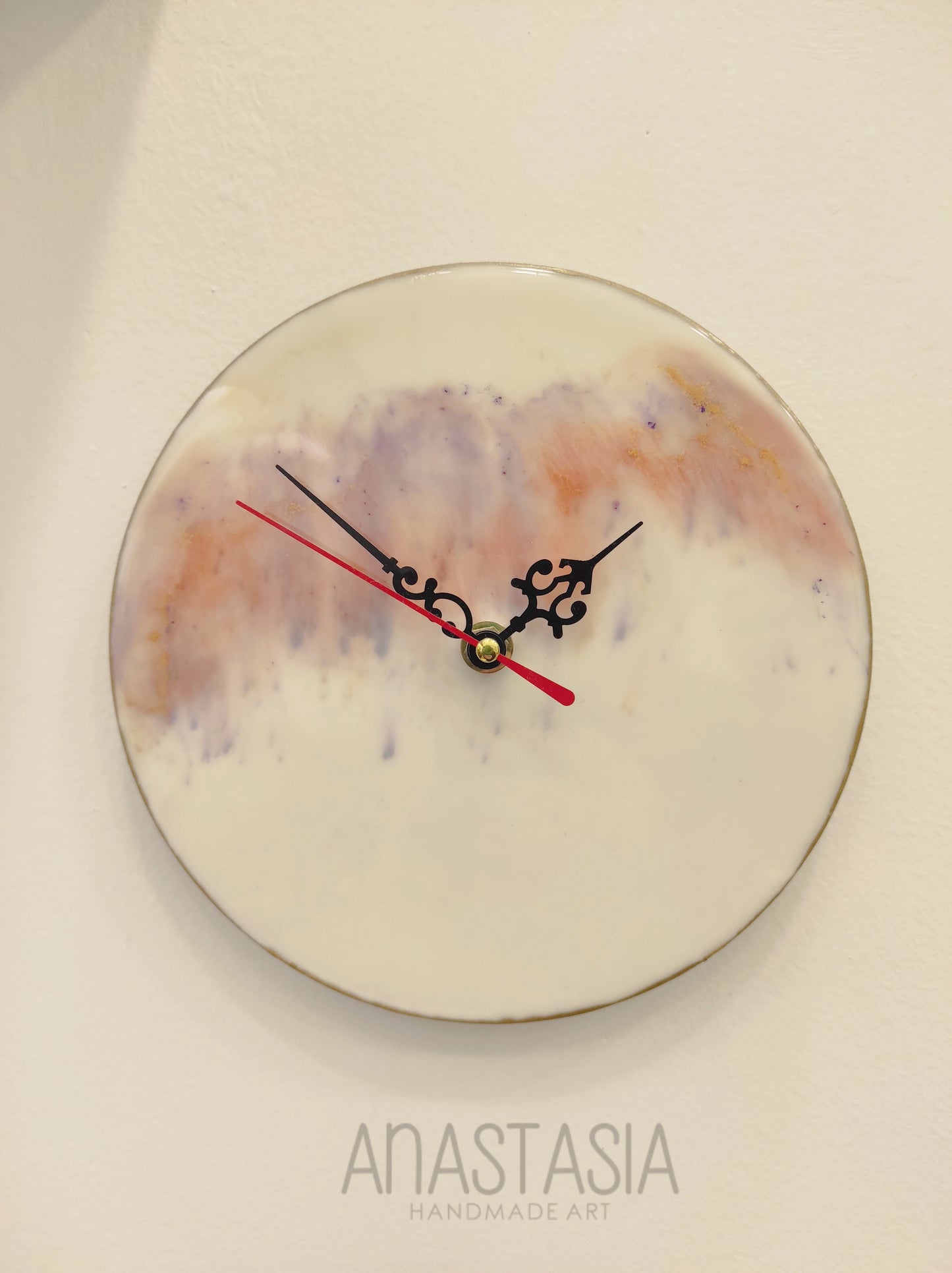 Set of 2 epoxy resin wall clocks 20 cm