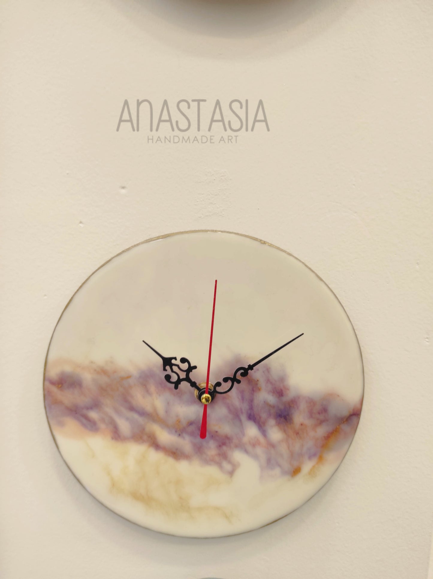 Set of 2 epoxy resin wall clocks 20 cm