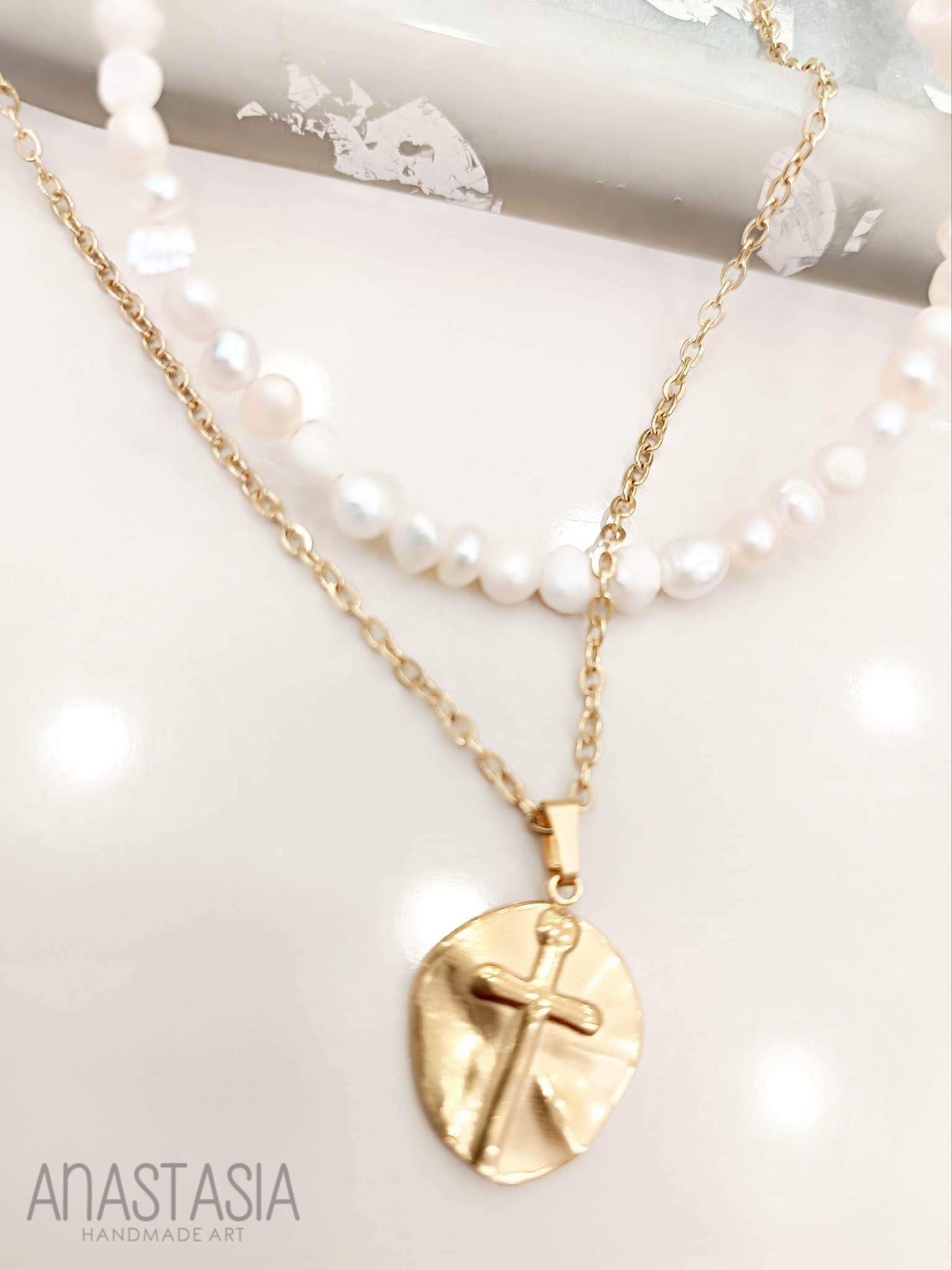 Necklace with cross charm