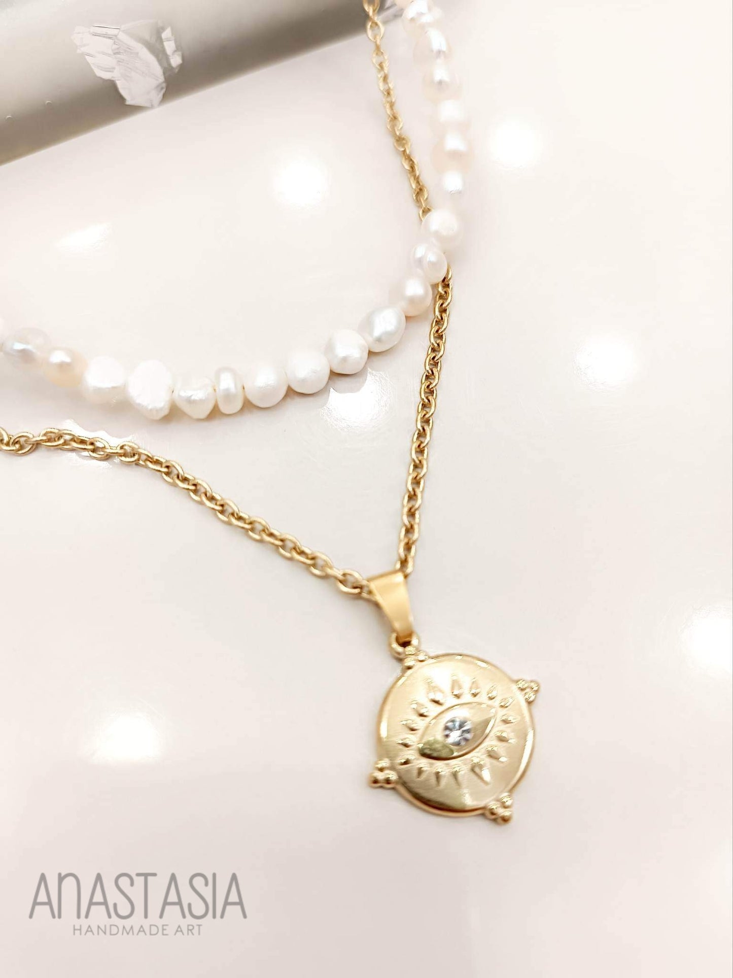 Necklace with evil eye charm