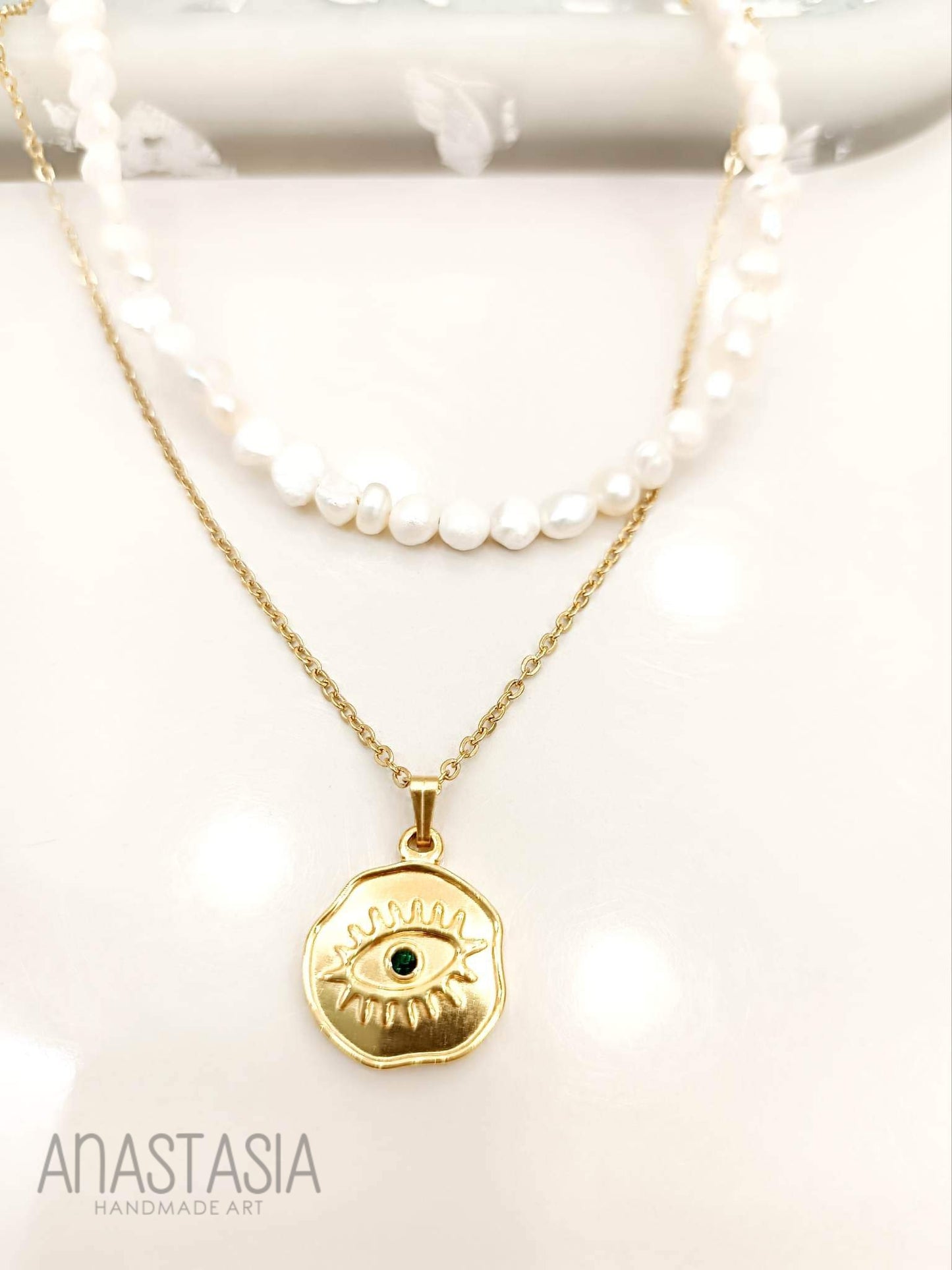 Necklace with evil eye charm