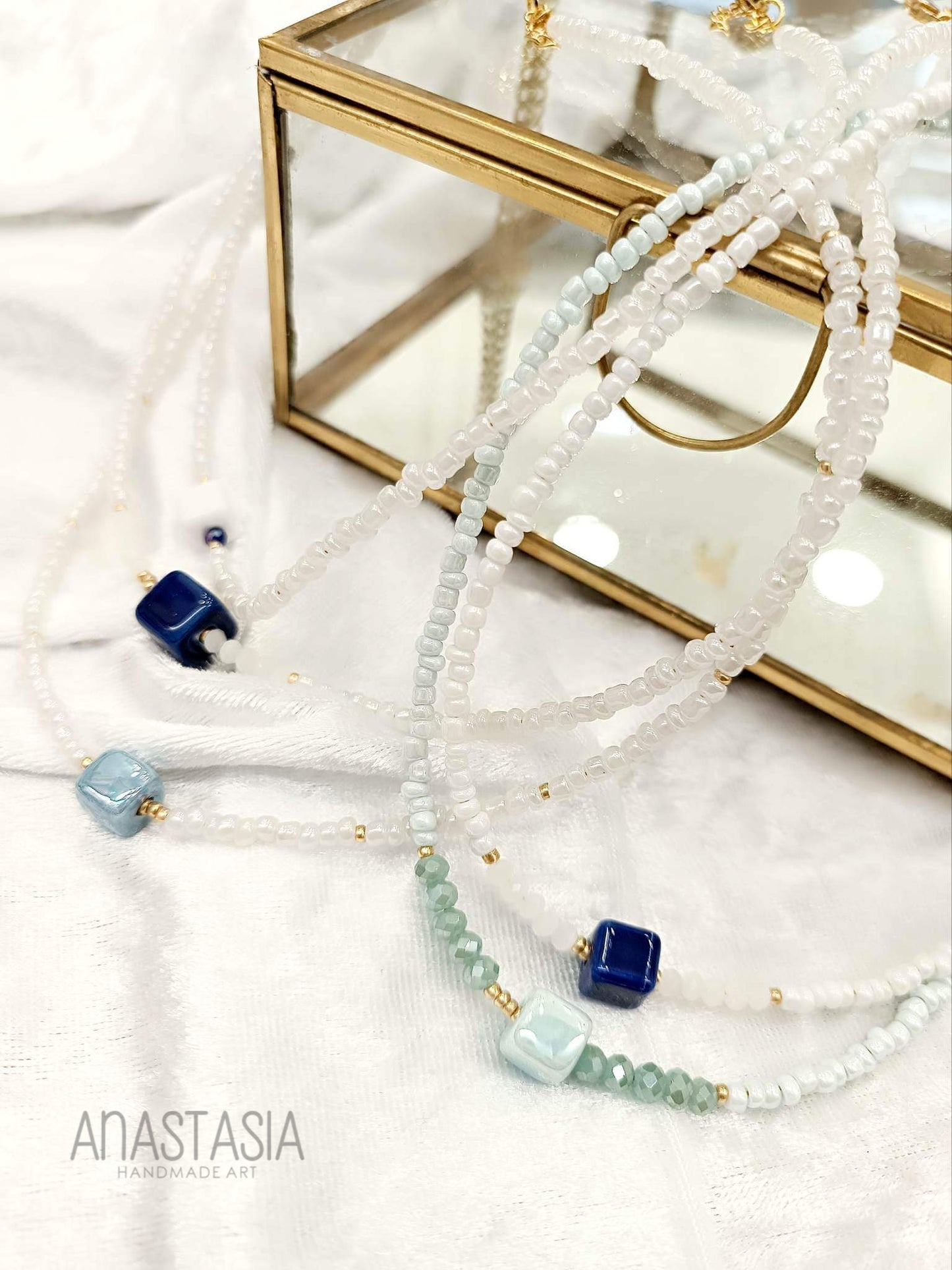Necklace with cube charm