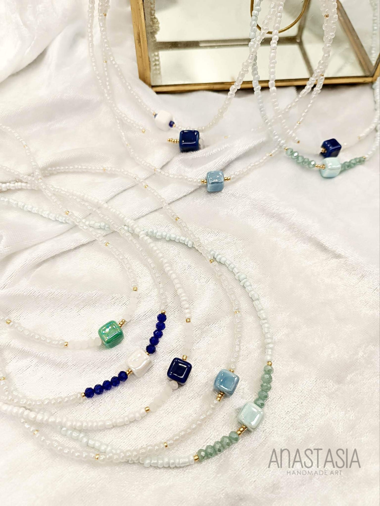 Necklace with cube charm