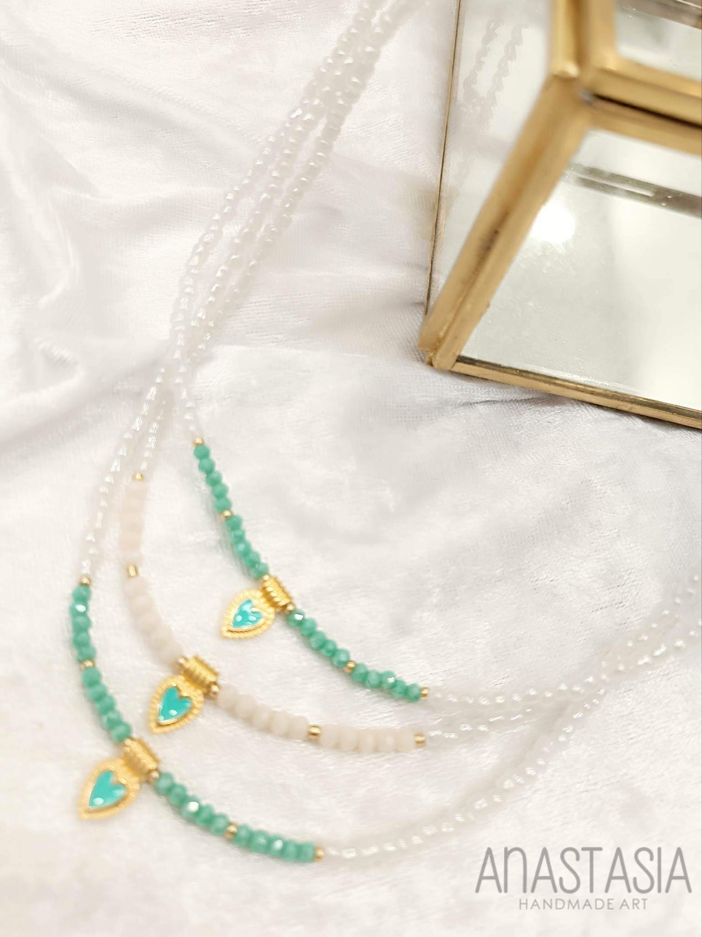 Necklace with beads and heart charm