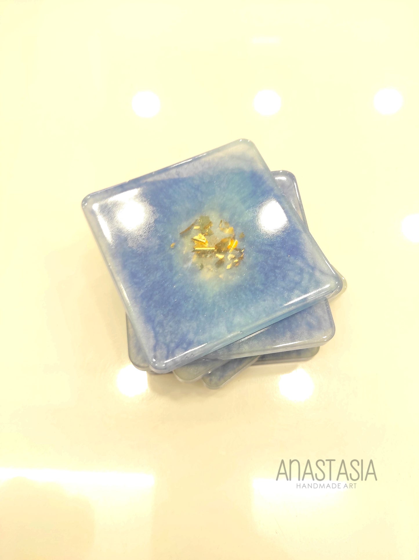 epoxy resin coasters 6 pcs