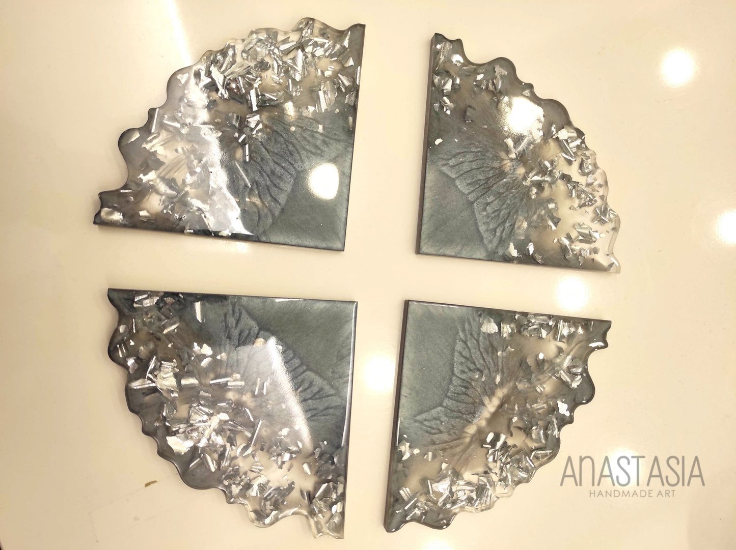 epoxy resin coasters 4 pcs