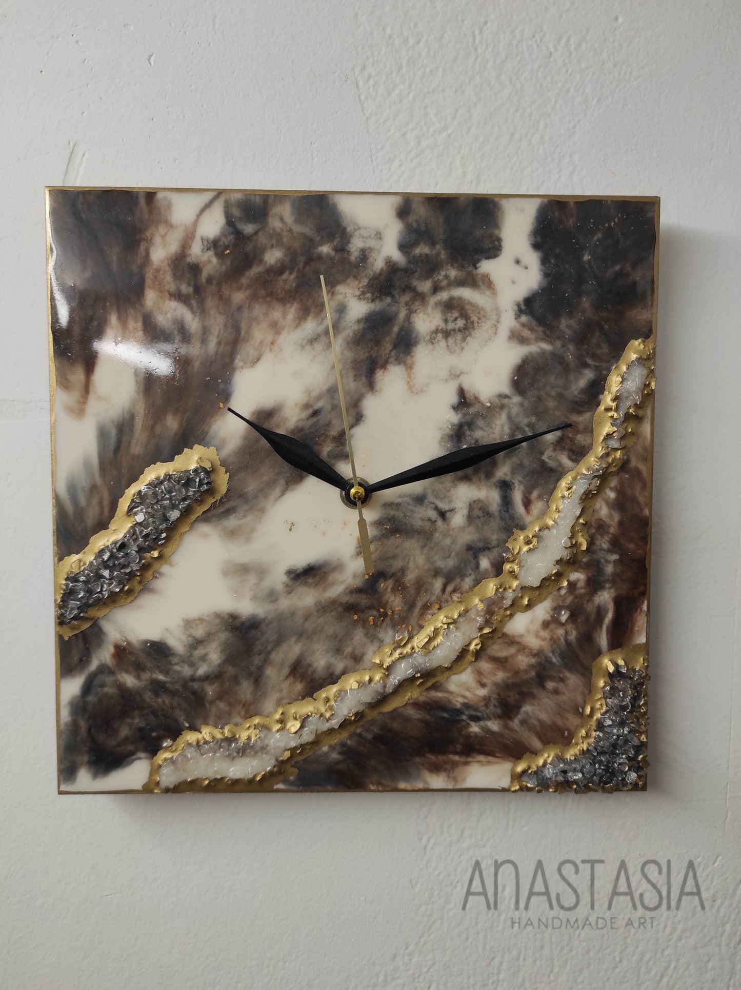 epoxy resin wall clock 25x25 cm