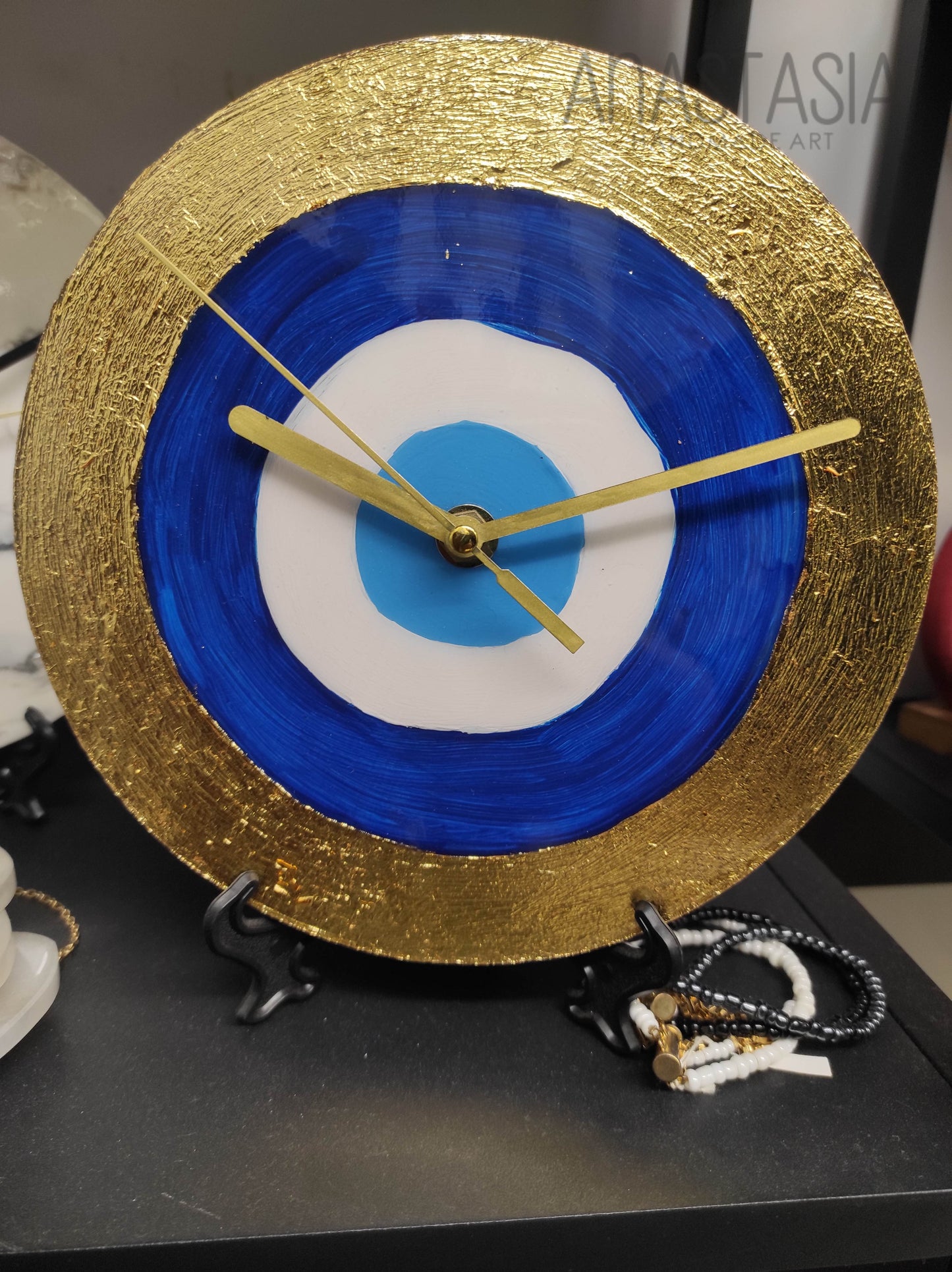 epoxy resin wall clock 20 cm evil eye look