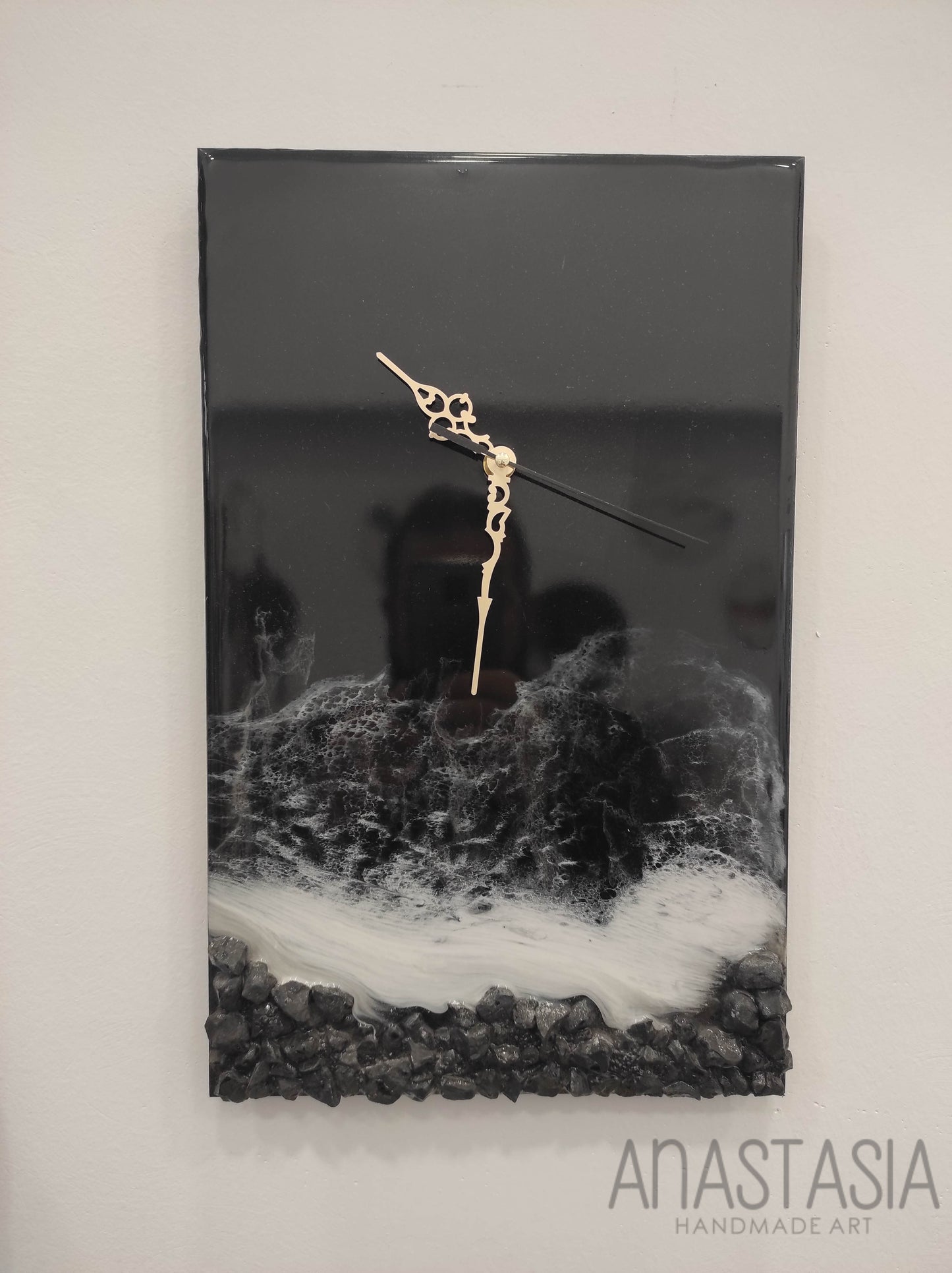 epoxy resin wall clock 25x40 cm -3D