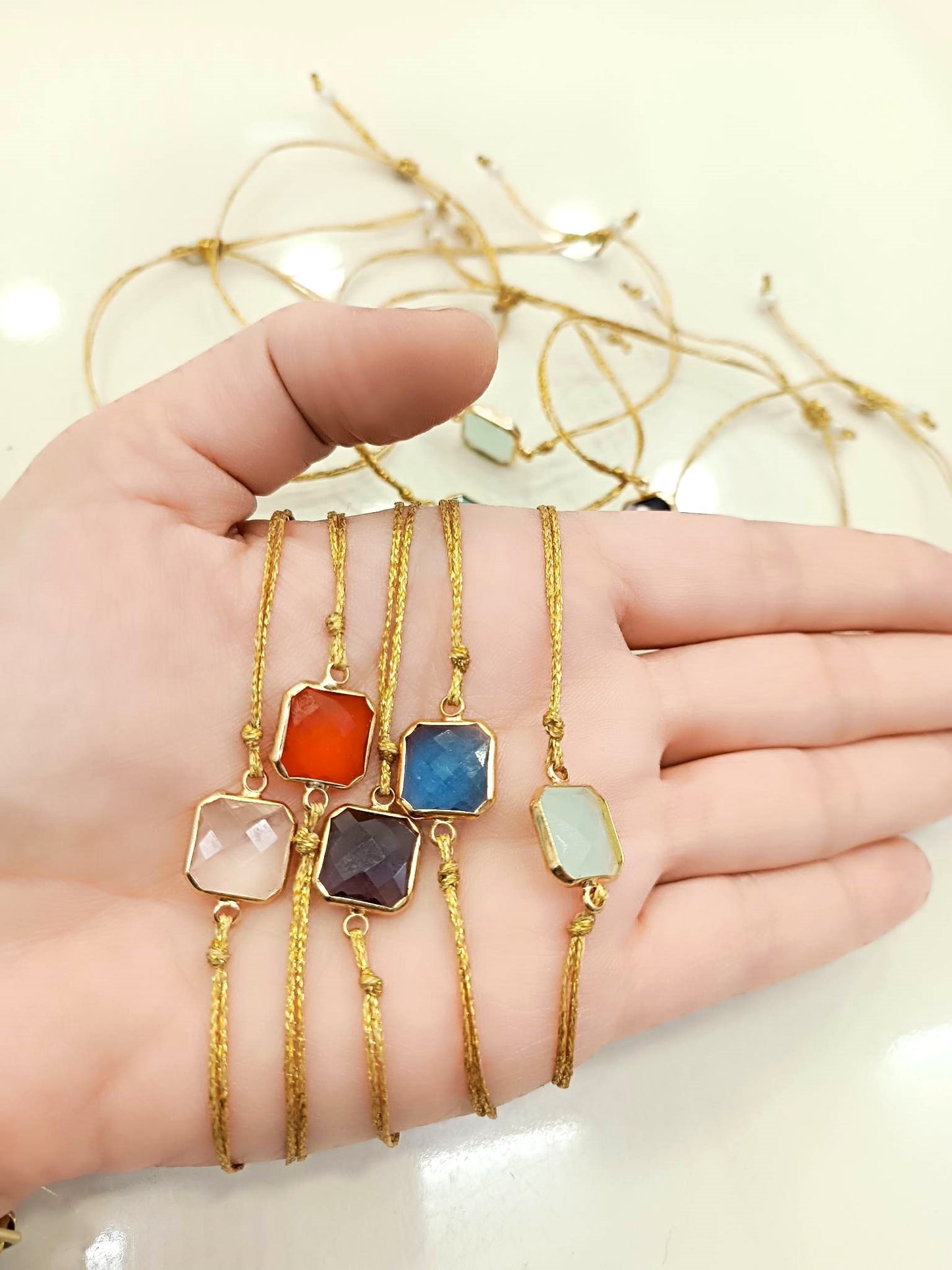 Bracelet with octagon glass