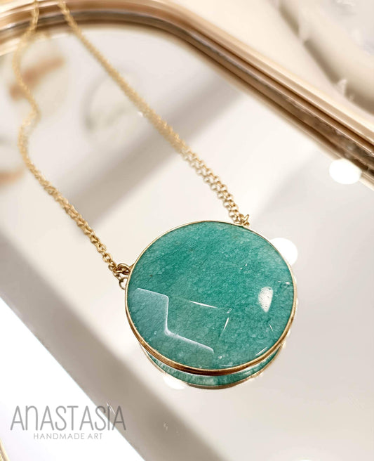 Necklace with turquoise  big charm