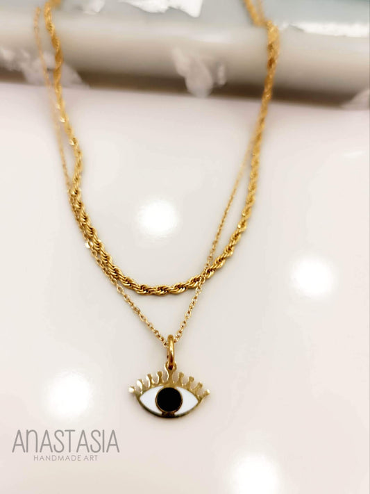 Necklace with evil eye charm