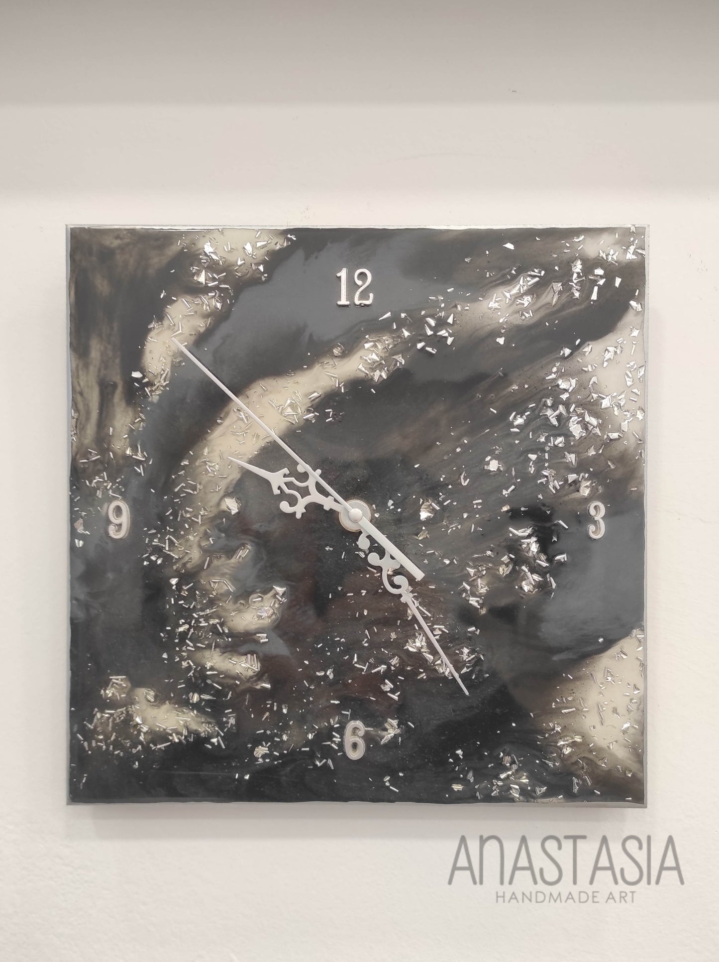 epoxy resin wall clock 25x25 cm