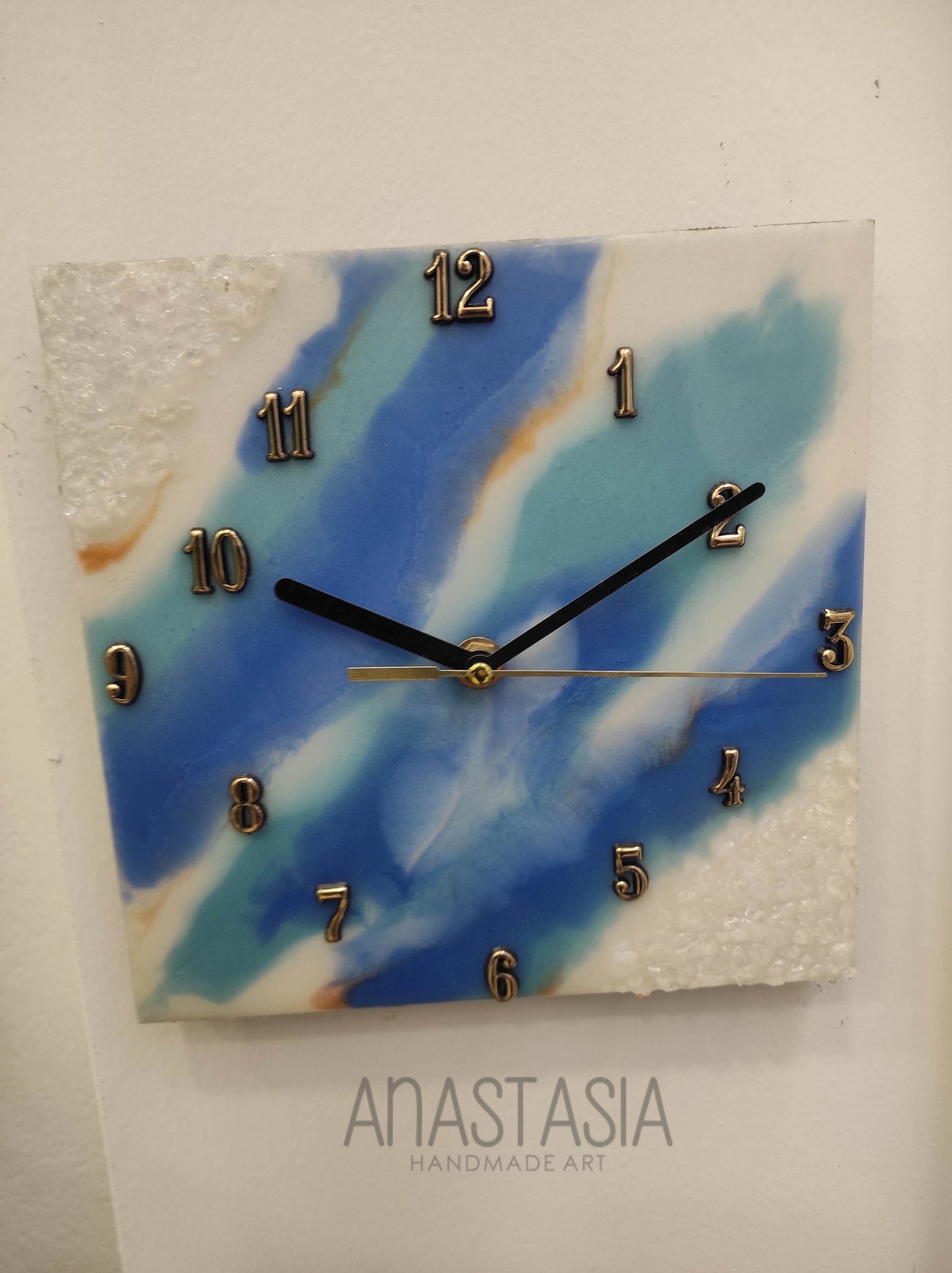 epoxy resin wall clock 20x20 cm