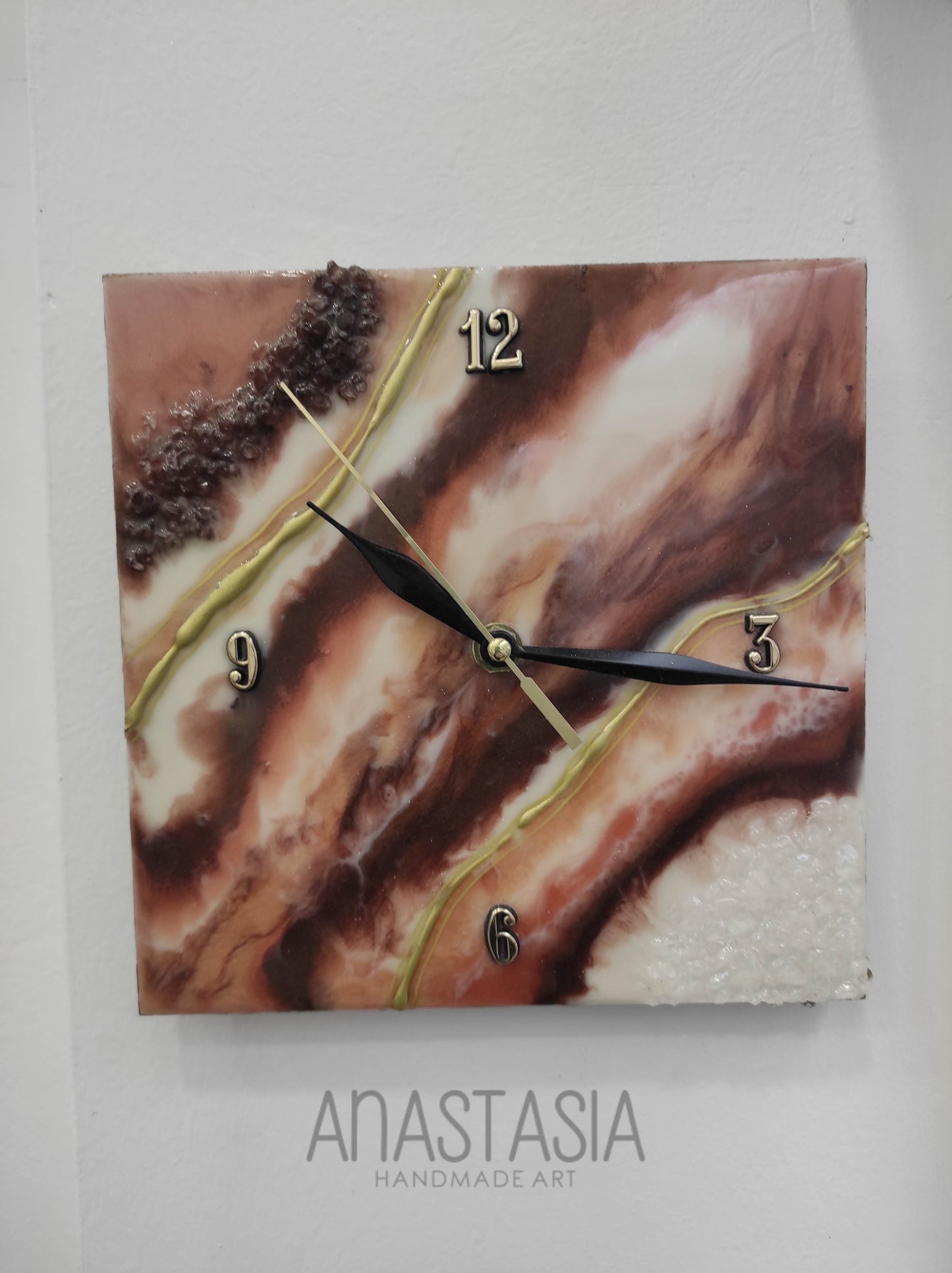 epoxy resin wall clock 20x20 cm