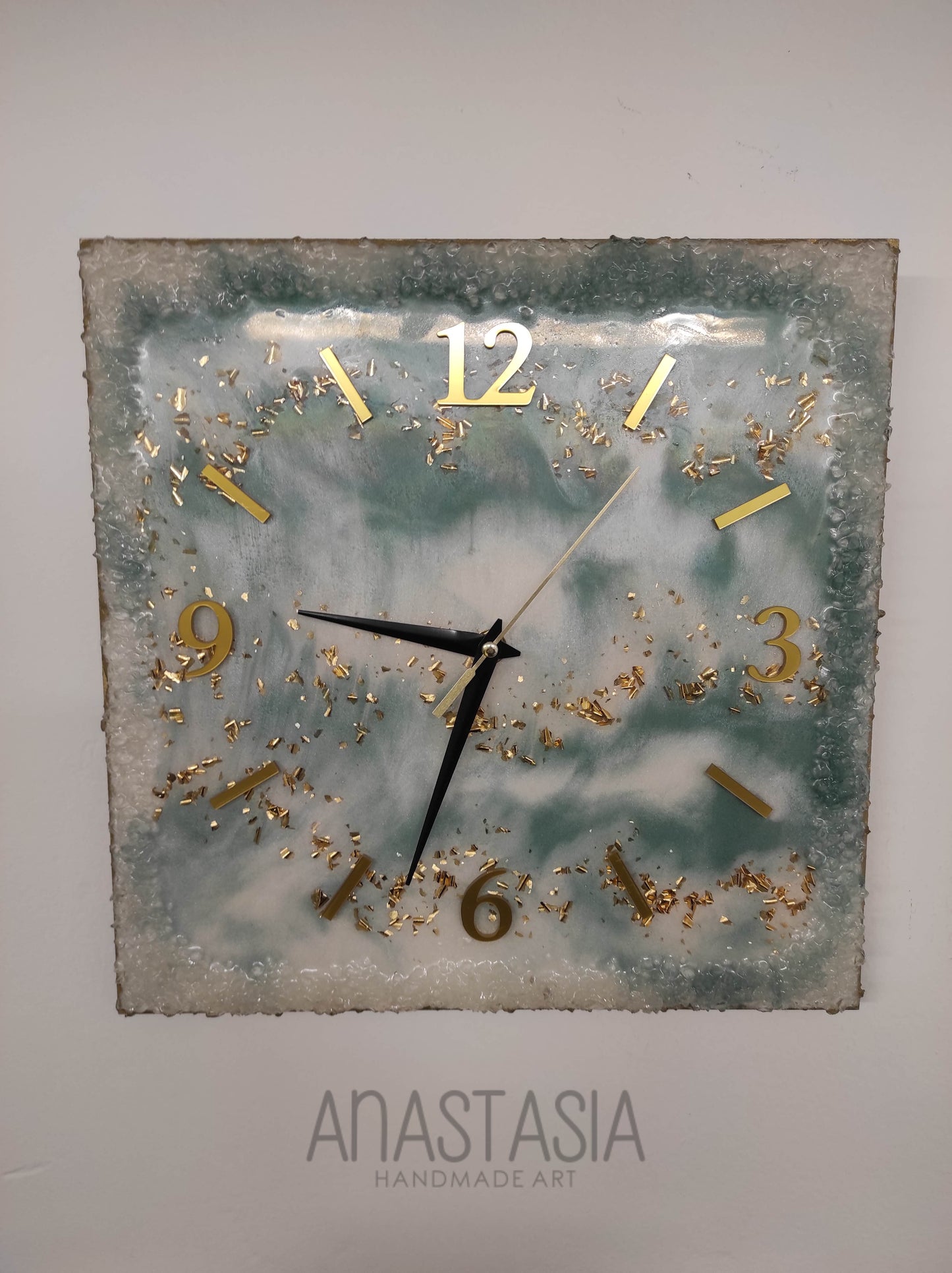 epoxy resin wall clock 30x30 cm